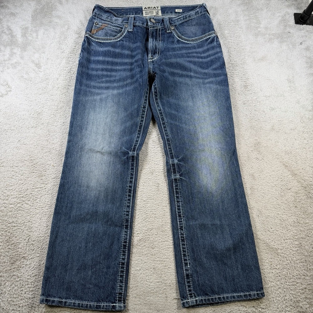 Ariat M4 Jeans Mens 32x30 Blue Denim Relaxed Boot Cut Cowboy Workwear Rodeo
